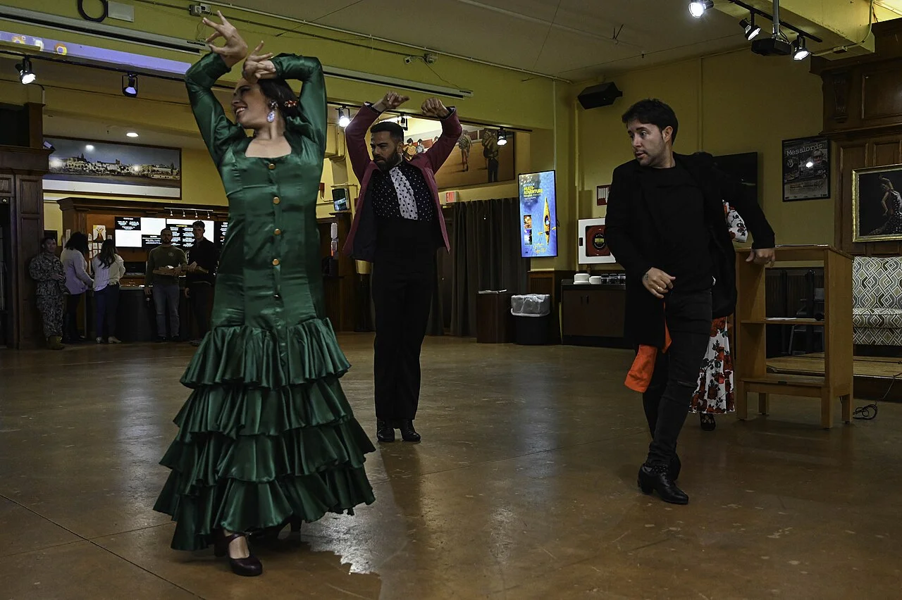 Spanish people dancing Sevillanas