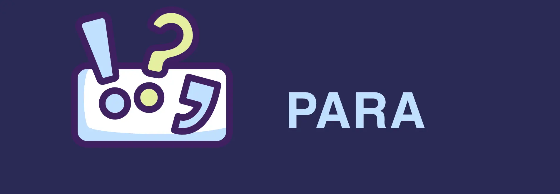 Illustrazione con icone di punto interrogativo e punto esclamativo accanto alla parola “para”