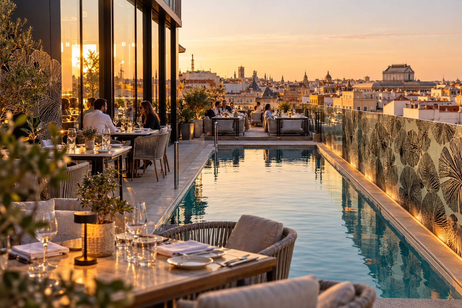 Foto från takterrassen Ginkgo Sky Bar.